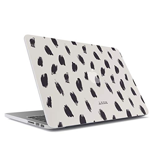 MerchCandy Personalizado Custom Name Surname Initials Letter Customized Black Stamps Animal Fur Print Iniciales Funda de Plástico Rígido...