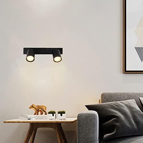 Yukojur Modern Black Adjustable Wall Spotlight GU10 Light Fitting Wall Light,2 Way Spot Lights Ceiling for Kitchen Bedroom Living Room Dining Room