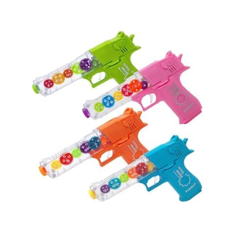 FAMBIZ 2x Light And Sound Electric Toy Guns, Safe And Durable, Entertainment Toy, Hand-Eye Coordination, Easy To Use, Portable, Lightweight And Durable, Perfect For Kids, Random Colour, 2PCS