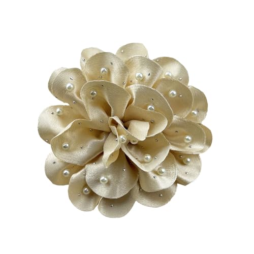 Broche mariage fleur géante blanche et perles pour accessoiriser une tenue de cérémonie