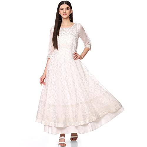 Image of BIBA Women Poly Modal Anarkali Printed Dress