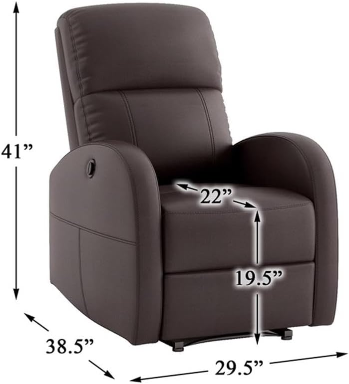 Lexicon Plamondon Power Reclining Chair, Brown