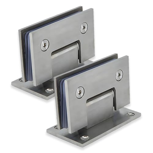2 Pièces 9 x 5 x 5.4 cm Charnières de Porte en Verre à 90 Degrés en Acier Inoxydable, Pince de Porte de Salle de Bain Lourde de 8 à 12 mm Support de Pince de Porte en Verre de Douche