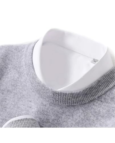 Men's Autumn and Winter Sweater Round Neck Knitted Solid Color Cashmere Pullover Fashion Business Casual Top4