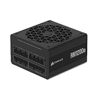 CORSAIR RM1200e (2023) Vollmodulares Geräuscharmes ATX Netzteil mit 12V-2x6 Kabel – ATX 3.1 & PCIe 5.1-Konform, Cybenetics Platinum-Effizienz, 105°C-Kondensatoren, Moderner Standby-Modus – Schwarz – Ansicht 1