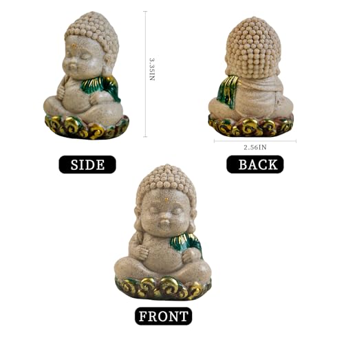 Estatua de Buda Sonriente de 3.35 Pulgadas en Base de Nube miniatura 3