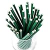 Lives on Green Disposable Paper Straws Solid Green - 7.75'' x 0.24'', 100 Counts - for Drinking, Beverage, Juice, Soda, Bar Supplies #1