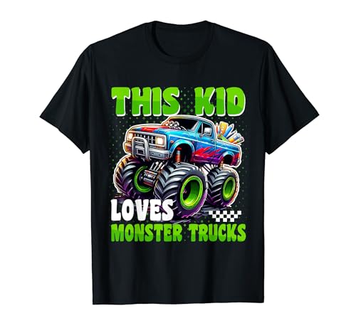 This Kid Loves Monster Trucks Fiesta de cumpleaños Monster Truck Camiseta