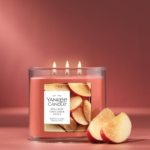 image for Yankee Candle Sugared Cinnamon Apple, Scented Candle, 14.5oz 3-Wick Ca