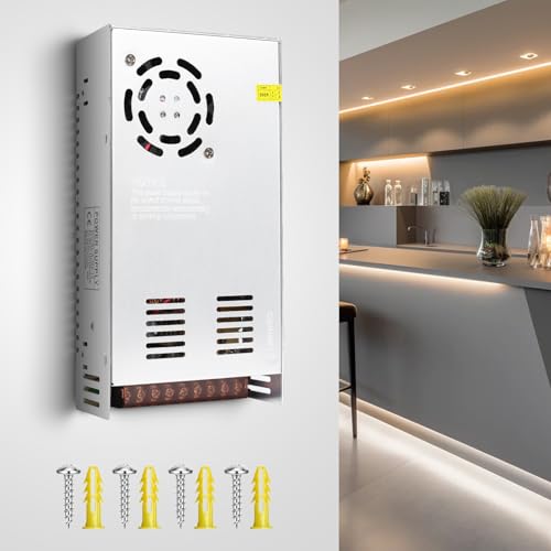 BRIMETI 12V 30A 360W Universal Power Supply AC 110V/220V to DC 12Volt Transformer Switching Power Adapter Regulated Converter LED Driver Converter Transformer For LED Display Screen Light strip