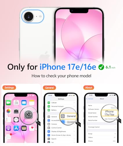 Image of FNTCASE for iPhone 17e Case: iPhone 16e Phone Case [Compatible with Magsafe] Translucent Matte Cases with [Screen Protector] Military Grade Shockproof Protective Phone Cover - Pink