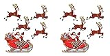 Beistle Vintage Christmas Santa & Sleigh Cutouts, 10¾'-17¾', Multicolor