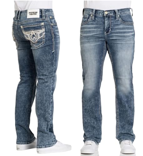 American Fighter Men's Denim Jean Striker Serrano Inseam 34