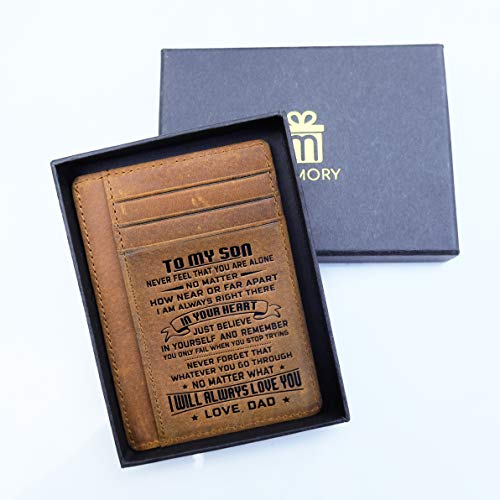 Minimalist Wallets Gift For Son From Mom Slim Wallet Cowhide Wallet Front Pocket Wallet (To My Son - Love Mom) #TOP7