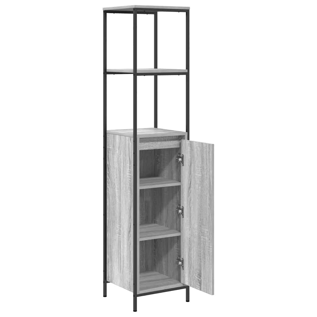 vidaXL Mueble de baño con estantes Gris Sonoma 36x35x165 cm