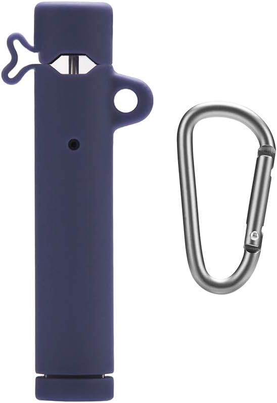 Fironst Case for JUUL Silicone Protective Case Upgrade Anti-Slip Anti-Lost Cover Skin Sleeve Wrap for JUUL V2 Pen with Metal Carabiner (Midnight Blue)