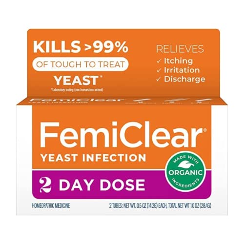 Femiclear 2-Day Dose Yeast Infection And Itch Control Ointment, Ointment For Moderate To Intense Yeast Infection, All-Natural Ingredients Ointment + External Anti-Itch Ointment For Soothing Care #TOP29