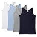 Brix Boys' Undershirt Super Soft 100% Cotton 4 pk Tank Tops. (7/8 Years)