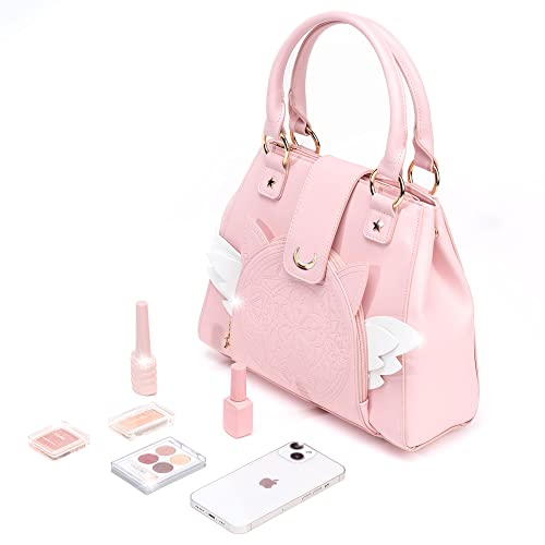 BelugaDesign Sakura Purse | Cute Pastel Pink Kawaii Girls Women Crossbody Shoulder Bag | Princess Cardcaptor Moon Anime Heart Wing Handbag | Faux Leather Vegan Birthday Gift with Straps and Pockets4