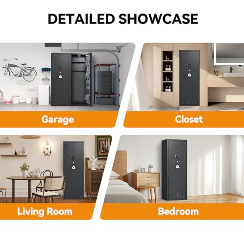 KAER 12-15 Gun Safe, Large Gun Cabinet for Home Rifle and Shotguns, Rifle Safe for Home, Quick Access Gun Safe with Digital Keypad, Rifle Safe, Gun Safes with Adjustable Shelves and Pistol Pockets