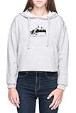 Gute Qualität Vendax Klavier Leidenschaft Damen Bauchfreies Crop Kapuzenpullover Sweatshirt Grau Women\'s Crop Hoodie Grey