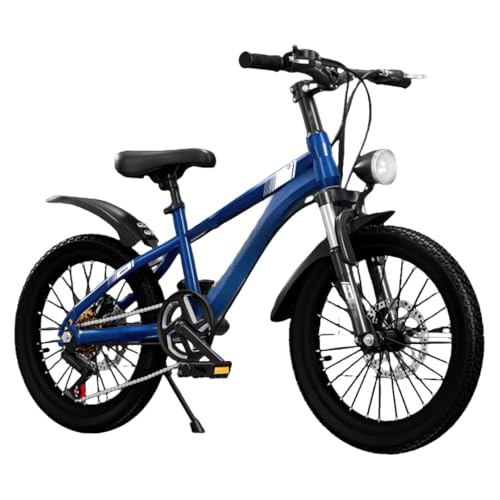 kiwet新しい子供用自転車 6-15 歳の男の子小学生中大子供 18-24インチ変速マウンテン衝撃吸収自転車 男の子女の子小学生中学生 6段変速 フロントサスペンション ディスクブレーキ (24インチ,【可変速】ノーブルブルー+強化スポークホイール)