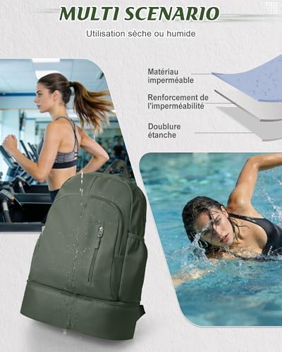 Sac à dos de sport suradar avec compartiment chaussures imperméable et pliable - 6