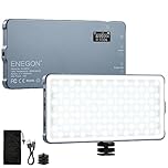 ENEGON LED Video Light Panel, 2500K-9900K,CRI96+, 4000mAh Rechargeable, 15 Lighting Effects, Portable LED Metal Camera Light, Long Lasting for Photography, Live Streaming, Vlogging, YouTube.