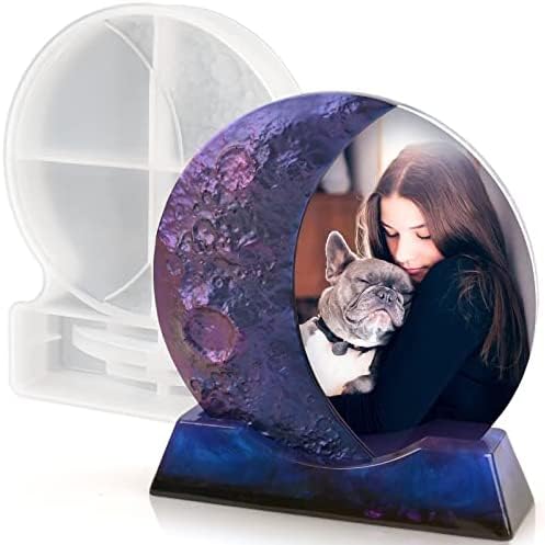 Image of Moon Photo Frame Silicone Mold - Lunar Phase Resin Art Mold for DIY Picture Frames, Unique Gifts & Home Decor - Reusable Epoxy Resin Mold