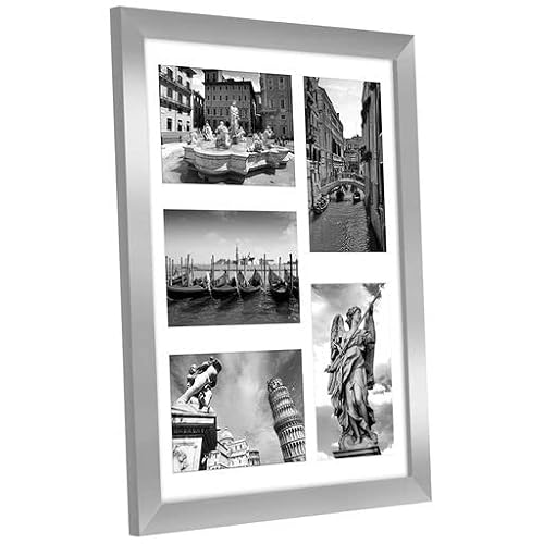 Americanflat 11X14 Collage Picture Frame In Silver With Five 4X6 Picture Displays - Shatter Resistant Glass Horizontal And Vertical Formats For Wall #TOP6