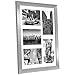 Americanflat 11x14 Collage Picture Frame in Silver - Displays Five 4x6 Frame Openings or One 11x14 Frame Without Mat - Engineered Wood, Shatter Resistant Glass, Includes Hanging Hardware for Wall