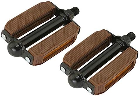 Brown & Black Bike Pedal 507 Block PVC Pedales de bicicleta 1/2"