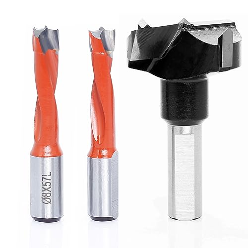 Sinoprotools Brad Point Boring+Hinge Boring Bit Set, Carbide Tipped Boring Bit Set, High Performance Brad Point Boring