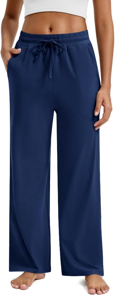 Maxbee Wide Leg Pants for Woman, Loose Sweatpants Women with Pockets,Baggy Casual Drawstring Yoga Pants Long Style - Image 2