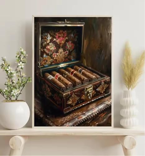 Poster whisky et cigare grand format 80x120cm tableau décoration murale rétro