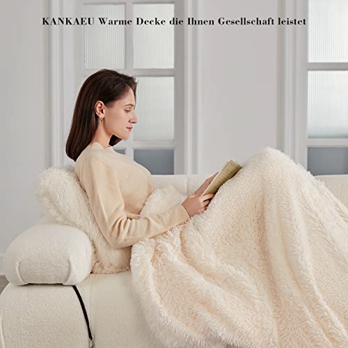 Fluffy Blanket 130×160Cm, Soft Cozy Faux Fur Throw Blanket, Cream White Throw Blanket, Decorative Blanket For Couch Sofa, Fuzzy Throws, Plush Blankets, Bedspreads, Throws And Blankets For All Seasons #TOP2