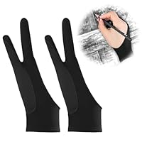 Zeichenhandschuh Tablet, 2er-Pack Drawing Glove, Elastische Tablet Handschuh für Digitale Künstler, für Touchscreens und Zeichnen auf Monitoren (20,5 x 8 cm)