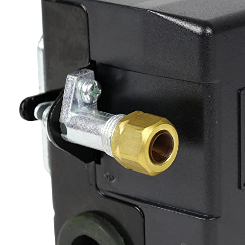 Pressure Switch For Air Compressor 95-125 Psi Single Port Heavy Duty 26A Replaces Hubbell Furnas Square D Siemens Sears Dewalt Craftsman Black Max Jenny Black And Decker #TOP3