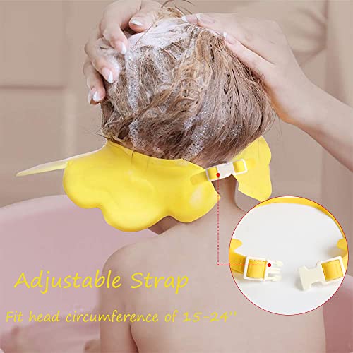 Baby Shower Cap Adjustable Silicone Shampoo Bath Cap Visor Cap Protect Eye Ear for Infants Toddlers Kids Children - Thumbnail 5