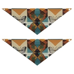 Caihoyu Kalejdoskop Motyle Apaszka dla Psa 2-pak