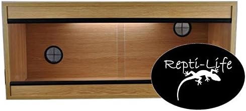 Oak three-foot flatpack wooden vivarium with solid back and glass front