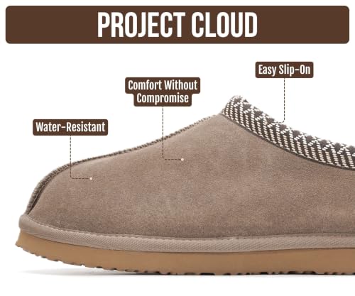 Image of Project Cloud Mens Slippers Genuine Leather Australian Shearling Slippers