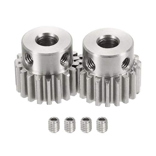 Image of sourcing map 2Pcs 1 Mod 19T Spur Gear 6mm Bore, 304 Stainless Steel Pinion Gear, 20°Pressure Angle, for Spur Rack and RC Model Car or Motor DIY(16mm)