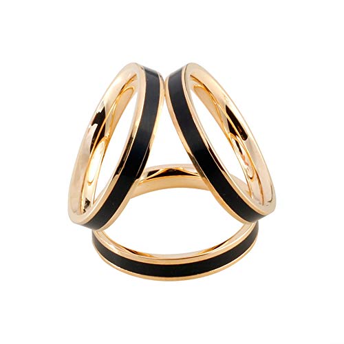 Vpang Enamel 3 Rings Silk Scarf Clip Metallic Scarf Buckle Scarf Ring