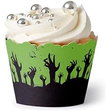 Big Dot of Happiness Zombie Zone - Halloween or Birthday Zombie Crawl Party Decorations - Party Cupcake Wrappers - Set of 12