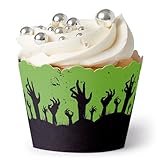 Big Dot of Happiness Zombie Zone - Halloween or Birthday Zombie Crawl Party Decorations - Party Cupcake Wrappers - Set of 12