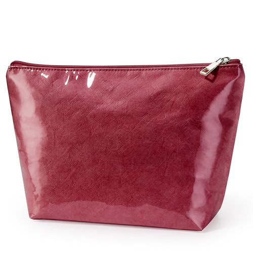 WLLWOO PVC Makeup Bag Waterproof Kraft Paper Cosmetic Pouch for Purse