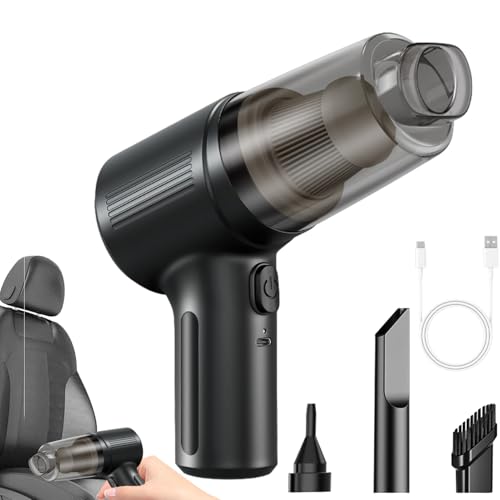 Aspirateur de voiture haute puissance – Aspirateur à main sans fil 18 V, aspirateurs automatique portable sans fil avec forte aspiration pour voitures, camions, bateaux et petits espaces | Plumeau