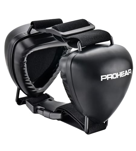 Image of PROHEAR Ungrade GEL Pads Dog Ear Muffs Hearing Protection for Dogs, NRR 28dB for Thunder, Hunting, Tourism,Large - Black