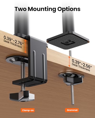 Image of ErGear Dual Monitor Stand, Stacked Monitor Mount for 13-33″ Screens, Up to 19.8 lbs /Arm, Enhanced Stability with Integrated C-Clamp, Upgraded Cable Management, VESA 75x75 /100x100mm, Home Office Gaming